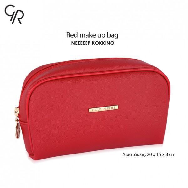 Red Make Up Bag Golden Rose